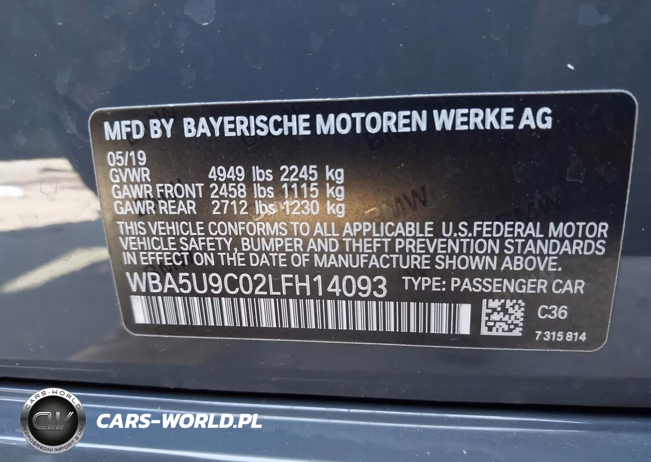 2020 BMW M340I M340I xDrive VIN:WBA5U9C02LFH14093 - 9