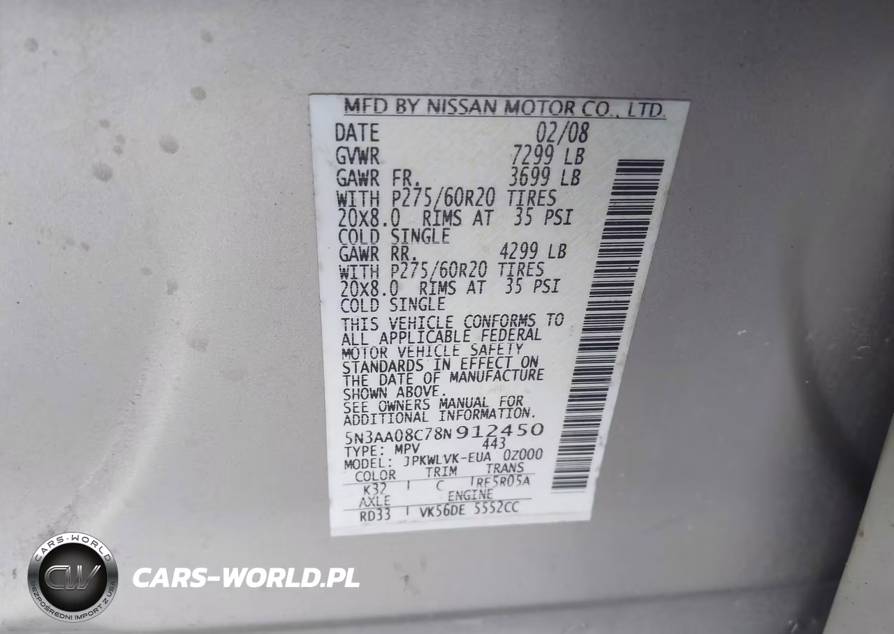 2008 Infiniti Qx56 VIN:5N3AA08C78N912450 - 9