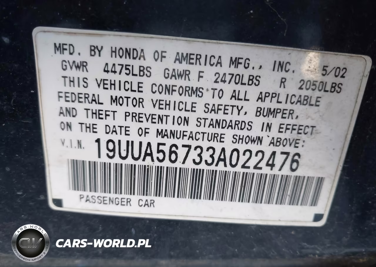2003 Acura Tl 3.2 VIN:19UUA56733A022476 - 9