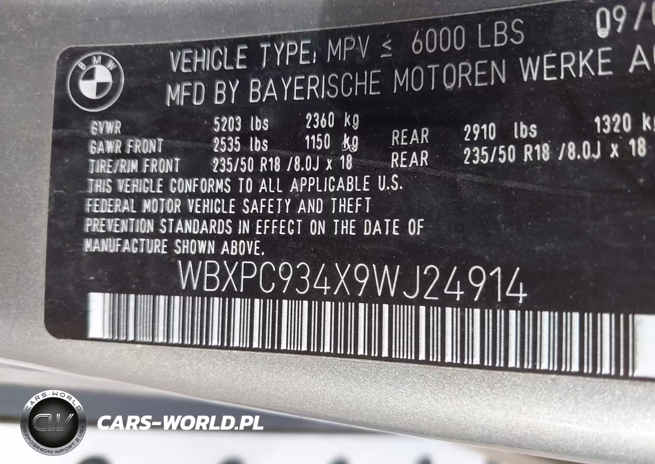 2009 BMW X3 xDrive30I VIN:WBXPC934X9WJ24914 - 9