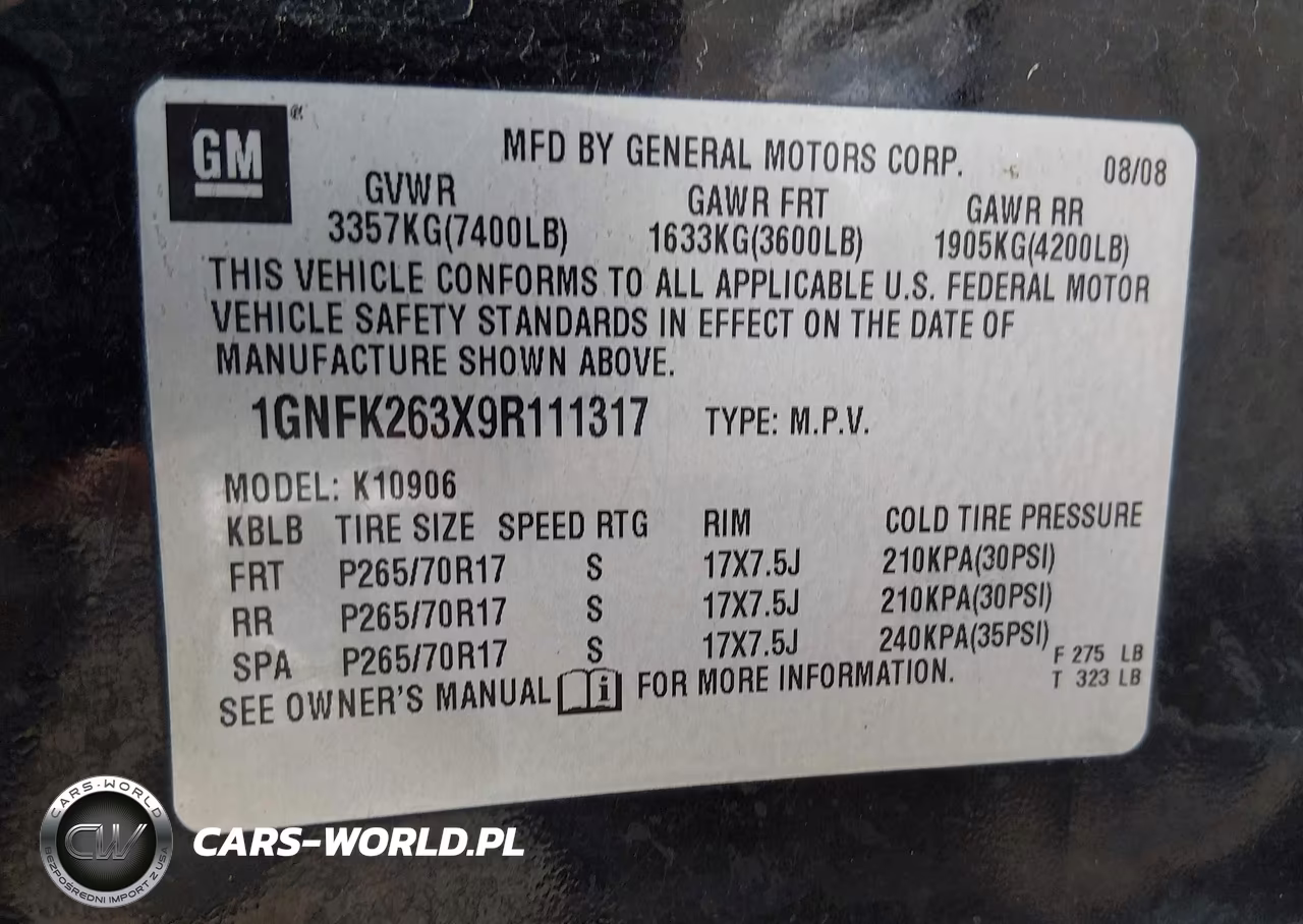 2009 Chevrolet Suburban 1500 Lt2 VIN:1GNFK263X9R111317 - 9