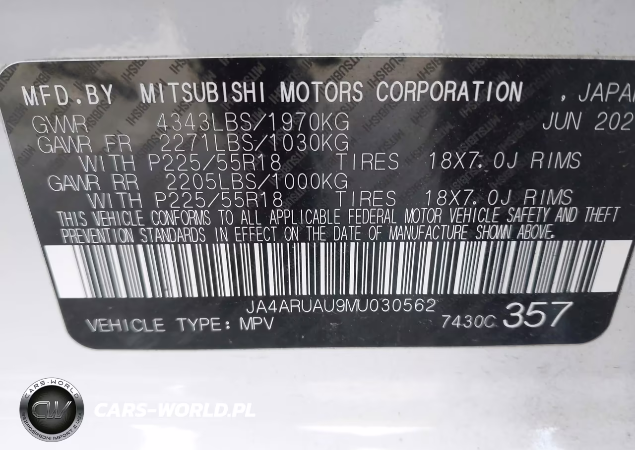 2021 Mitsubishi Outlander Sport 2.0 Be Awc-2.0 Es Awc-2.0 Le Awc-2.0 Se Awc VIN:JA4ARUAU9MU030562 - 9
