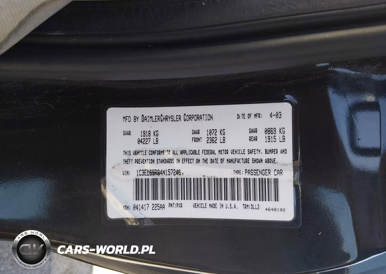 2004 Chrysler Sebring Limited VIN:1C3EL65R84N157246 - 9