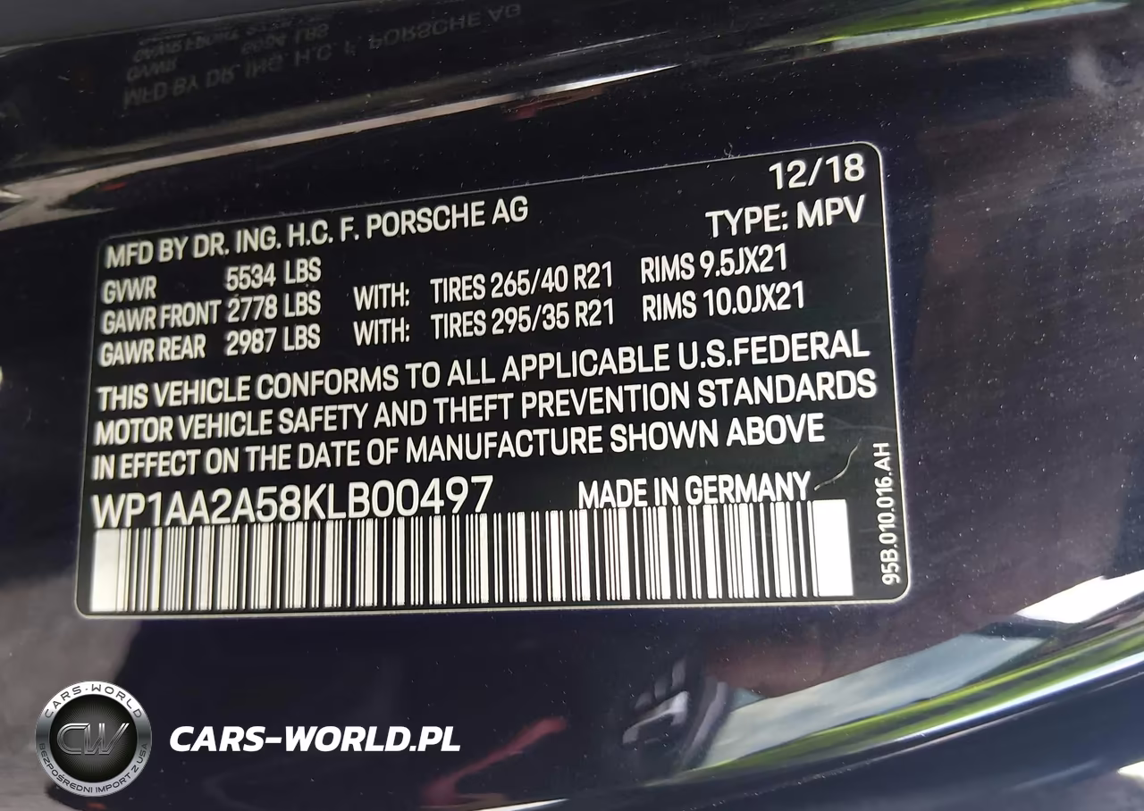 2019 Porsche Macan VIN:WP1AA2A58KLB00497 - 9