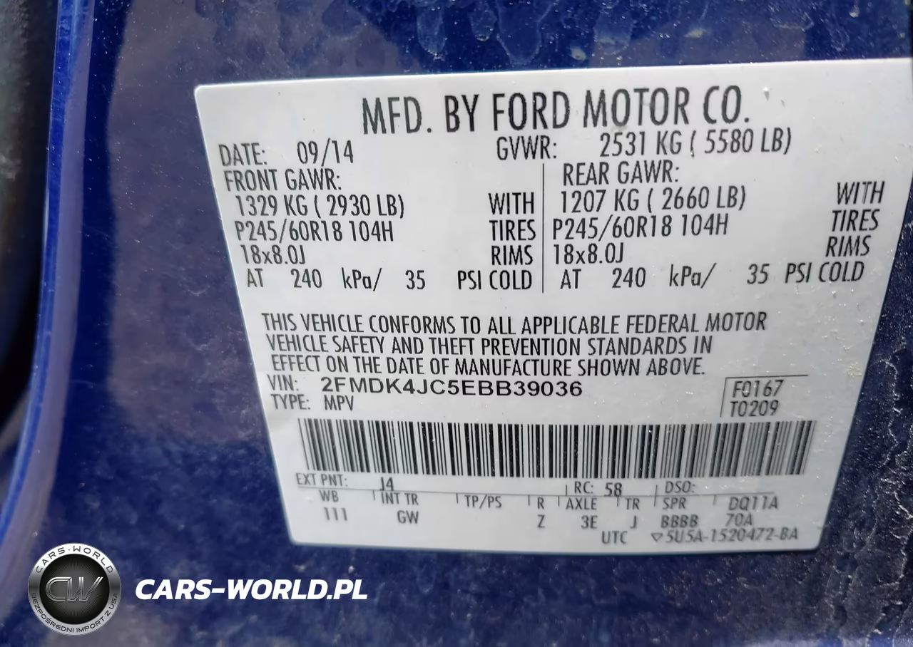 2014 Ford Edge Sel VIN:2FMDK4JC5EBB39036 - 9