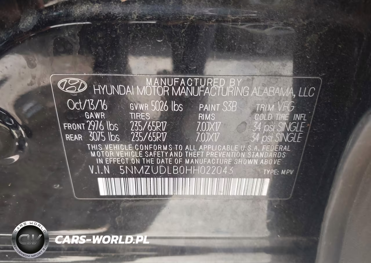 2017 Hyundai Santa Fe Sport 2.4L VIN:5NMZUDLB0HH022043 - 9