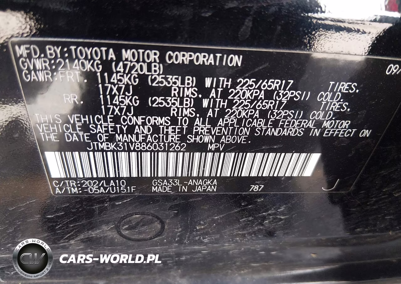 2008 Toyota Rav4 Limited V6 VIN:JTMBK31V886031262 - 9