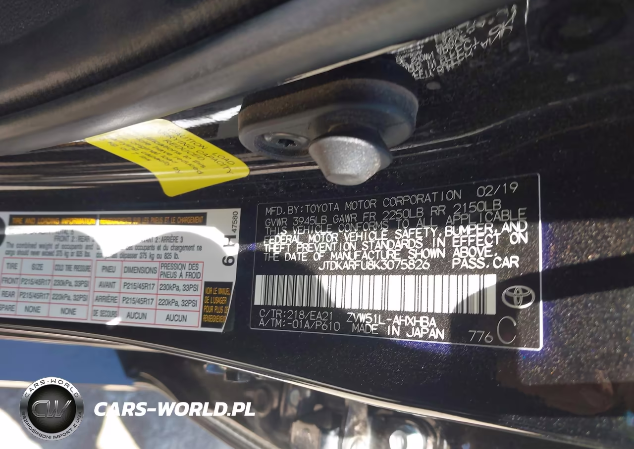 2019 Toyota Prius Limited VIN:JTDKARFU8K3075826 - 9