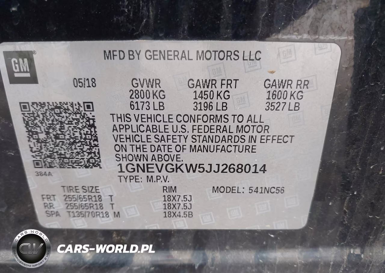 2018 Chevrolet Traverse 1Lt VIN:1GNEVGKW5JJ268014 - 9