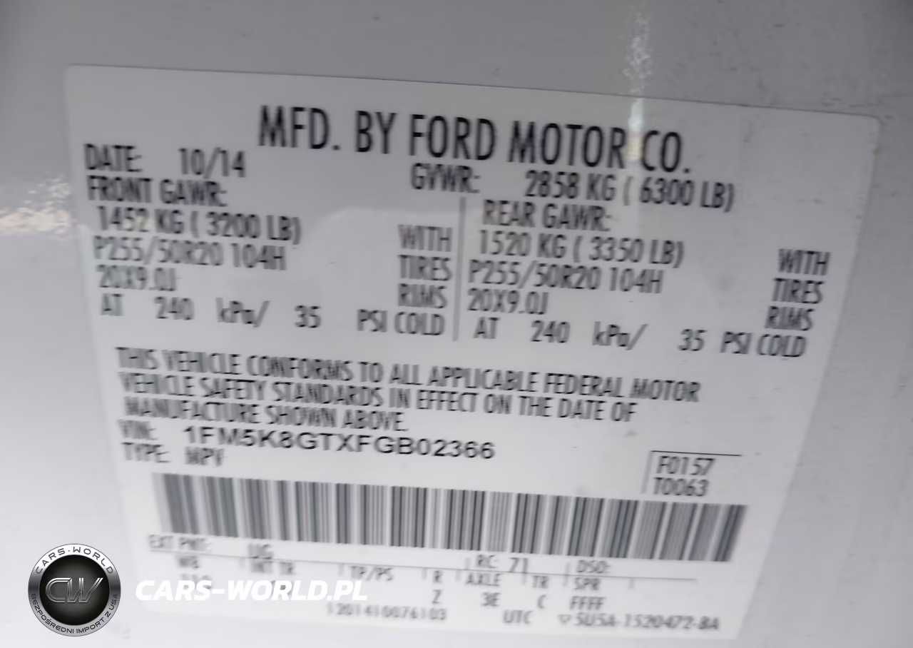 2015 Ford Explorer Sport VIN:1FM5K8GTXFGB02366 - 9