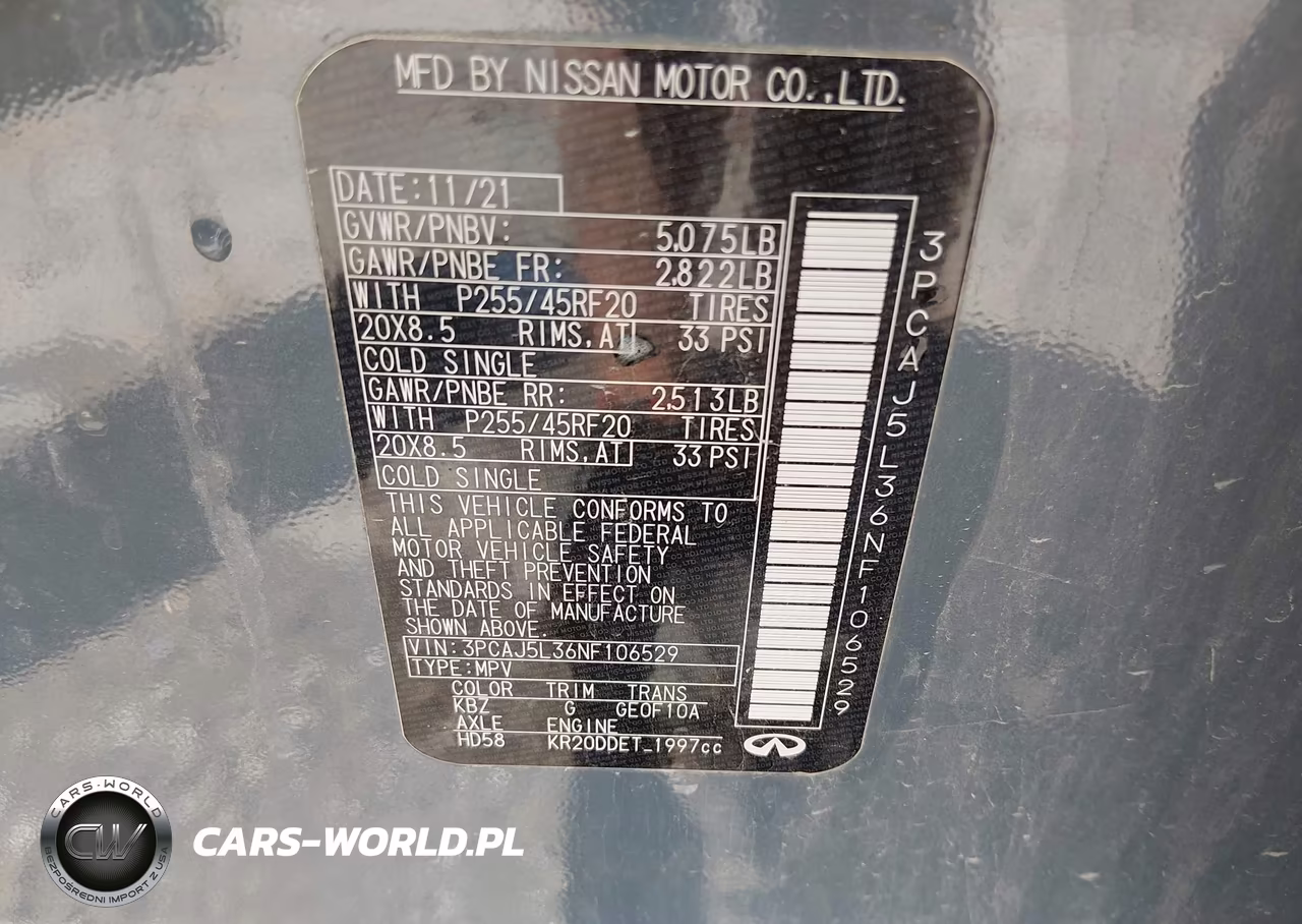 2022 Infiniti Qx55 Sensory Awd VIN:3PCAJ5L36NF106529 - 9