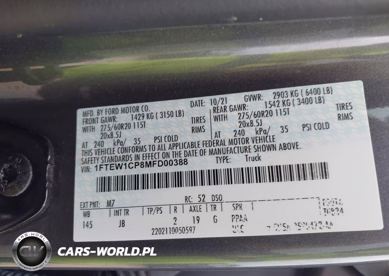 2021 Ford F-150 Xl VIN:1FTEW1CP8MFD00388 - 9