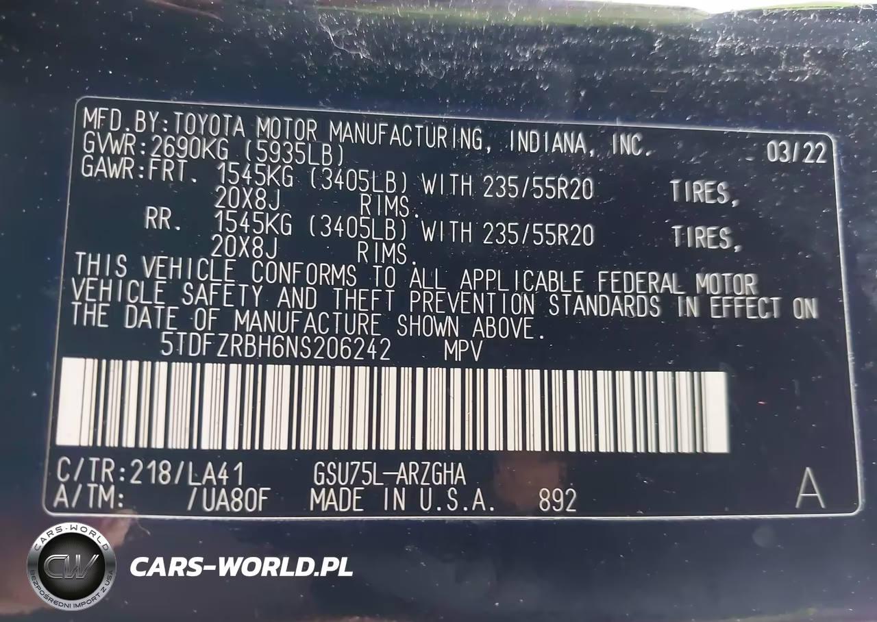 2022 Toyota Highlander Platinum VIN:5TDFZRBH6NS206242 - 9