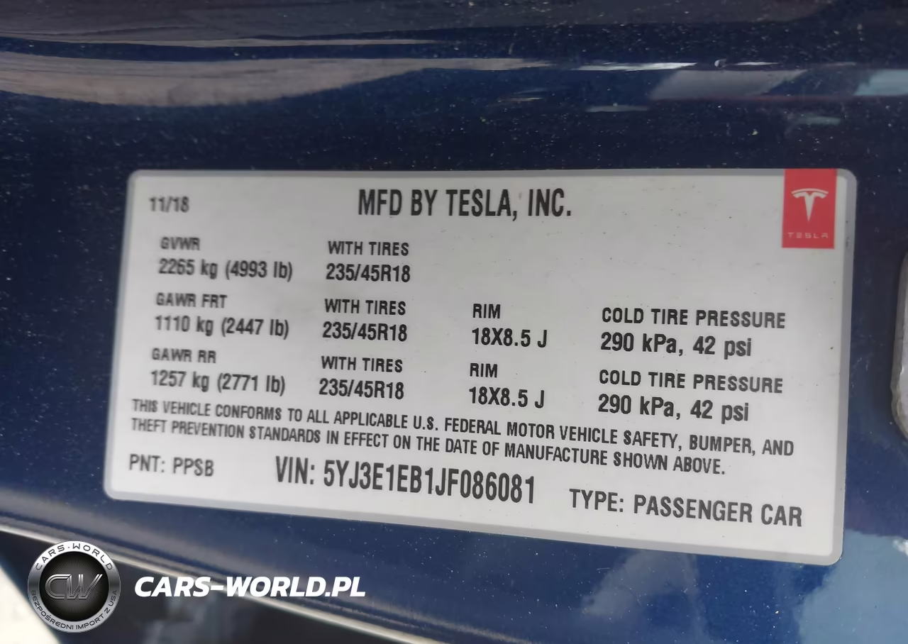 2018 Tesla Model 3 Long Range-Performance VIN:5YJ3E1EB1JF086081 - 9