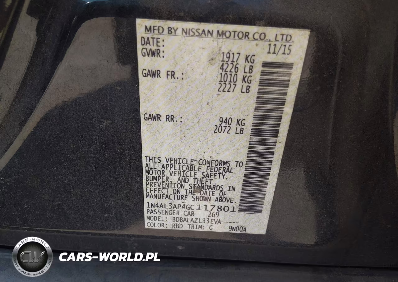 2016 Nissan Altima 2.5 VIN:1N4AL3AP4GC117801 - 9