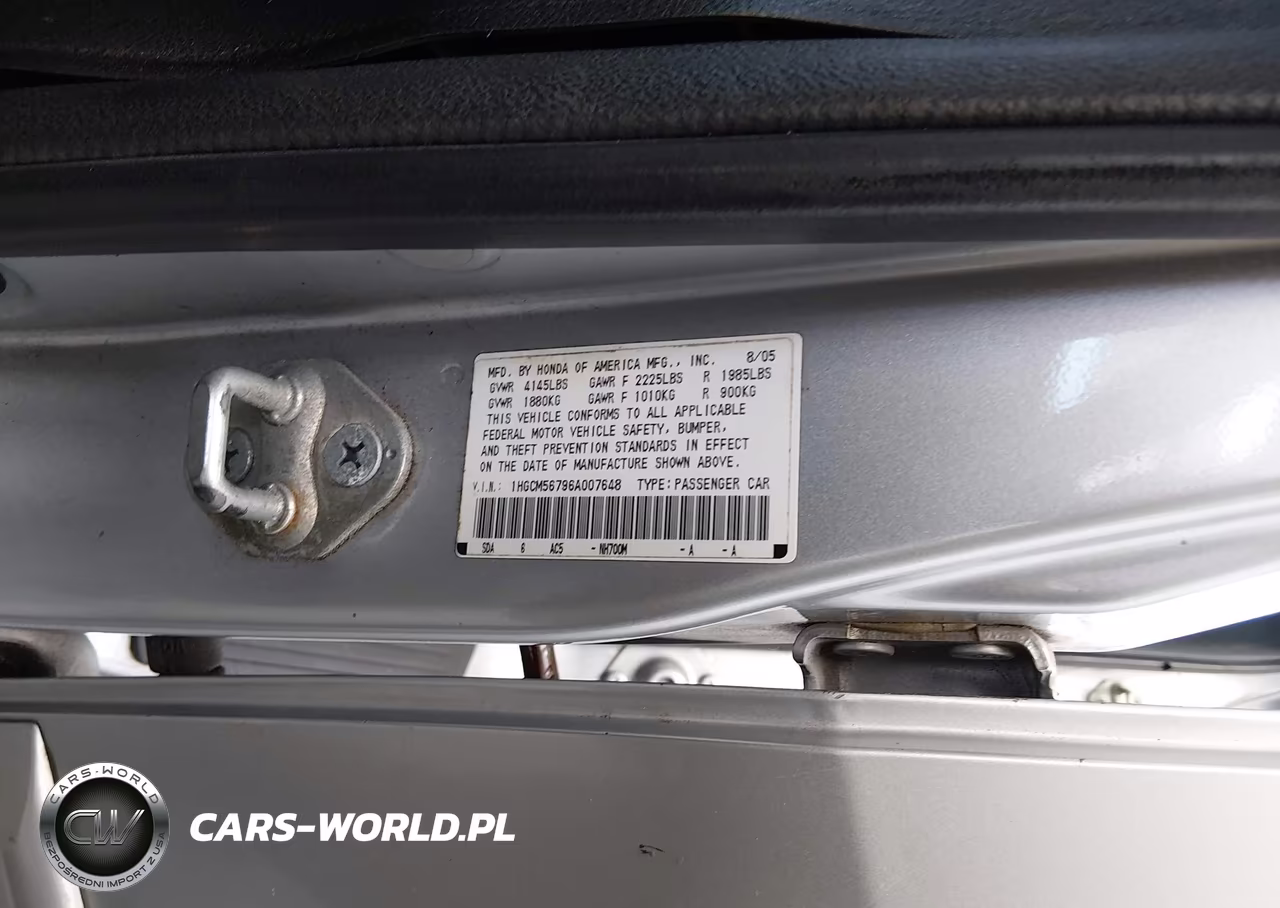 2006 Honda Accord 2.4 Ex VIN:1HGCM56796A007648 - 9