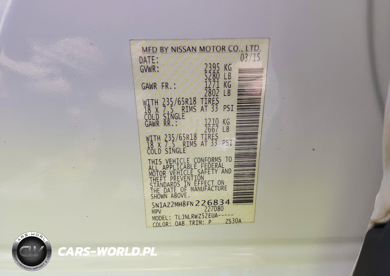 2015 Nissan Murano Sl VIN:5N1AZ2MH8FN226834 - 9