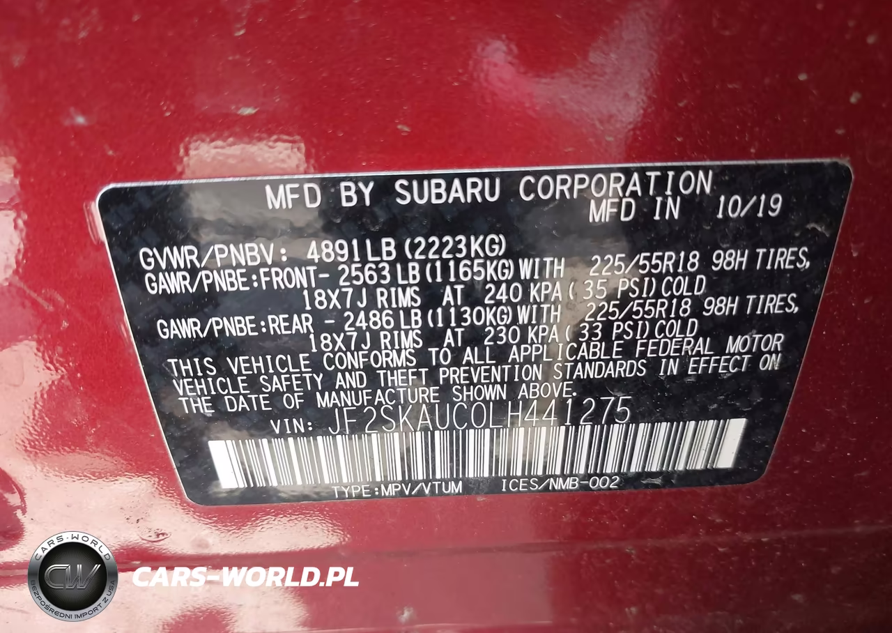 2020 Subaru Forester Limited VIN:JF2SKAUC0LH441275 - 9