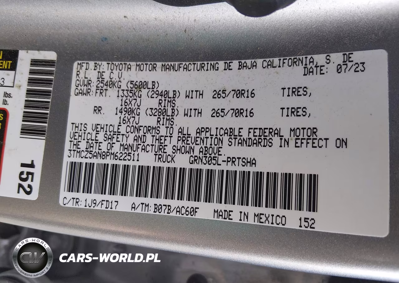 2023 Toyota Tacoma Trd Off Road VIN:3TMCZ5AN8PM622511 - 9
