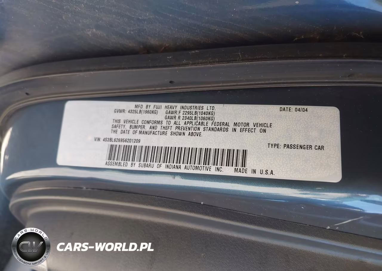 2005 Subaru Legacy 2.5I Limited VIN:4S3BL626956201209 - 9