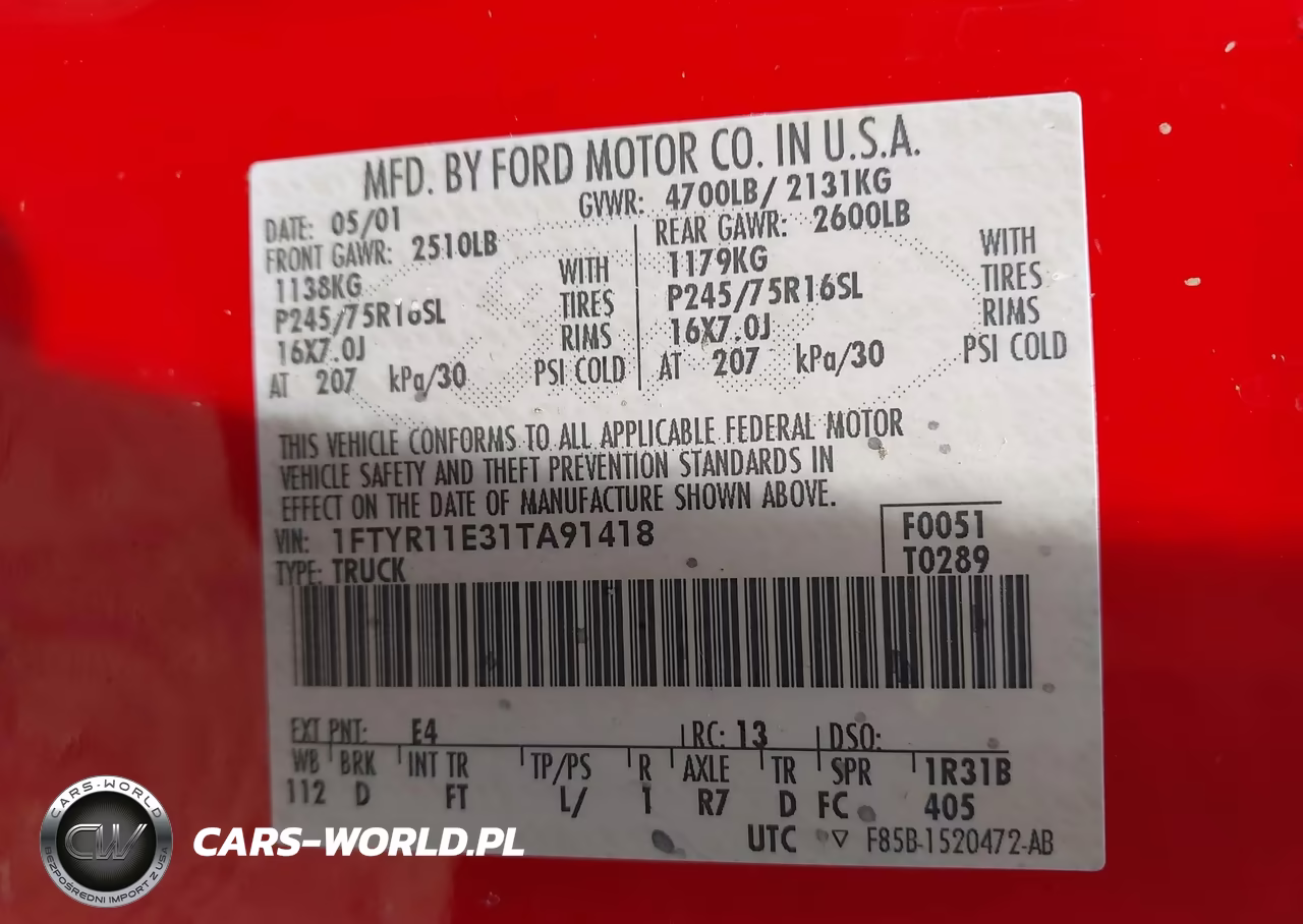 2001 Ford Ranger Edge VIN:1FTYR11E31TA91418 - 9
