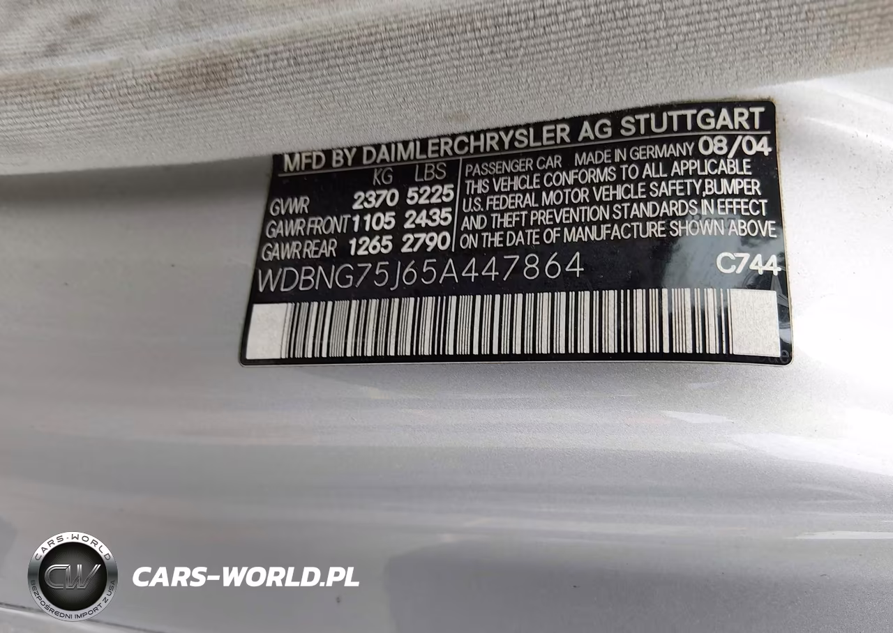 2005 Mercedes-Benz S 500 VIN:WDBNG75J65A447864 - 9