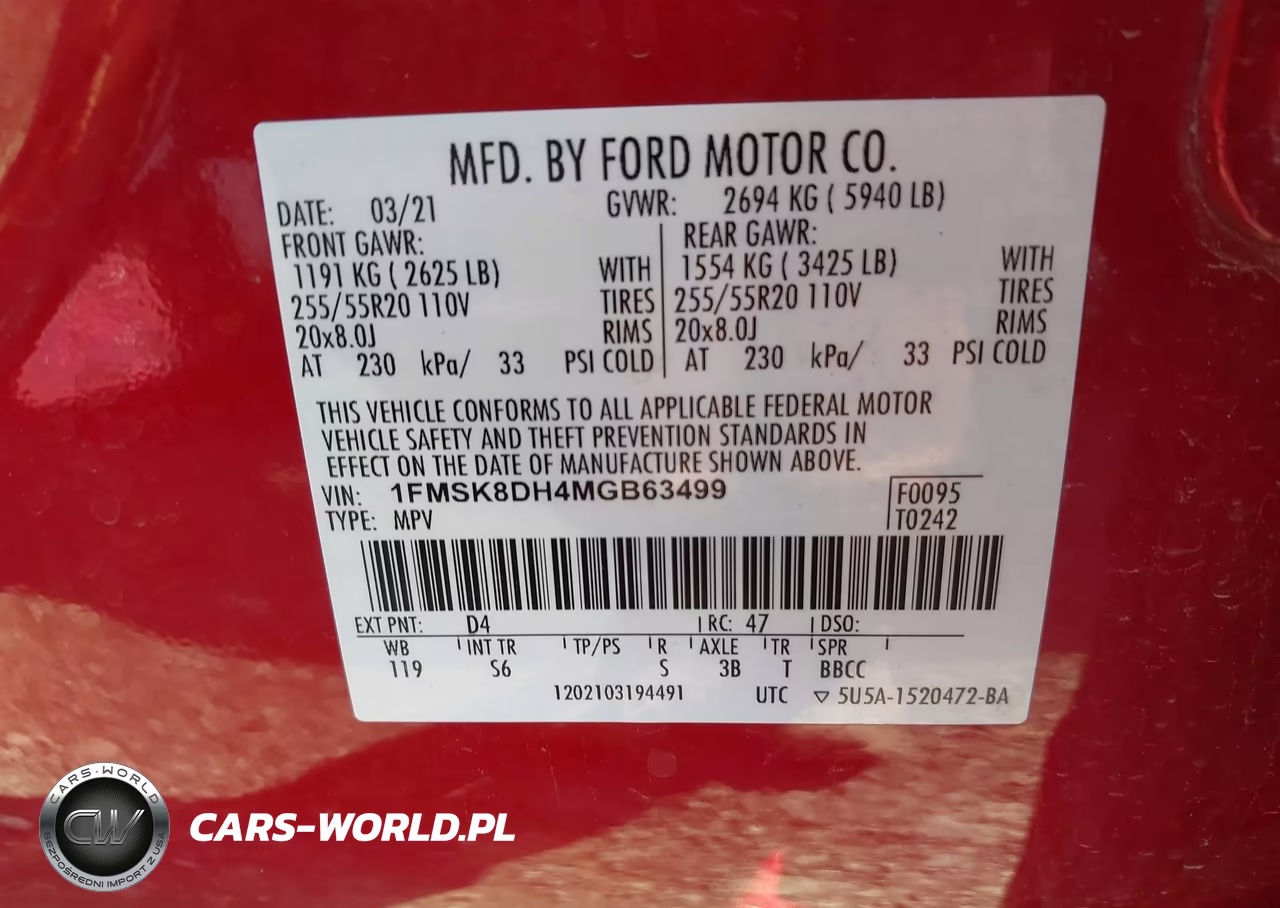 2021 Ford Explorer Xlt VIN:1FMSK8DH4MGB63499 - 9