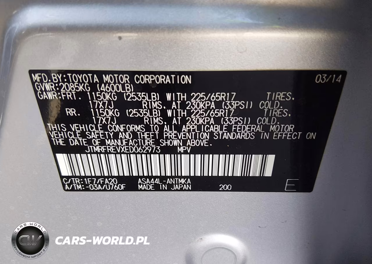 2014 Toyota Rav4 Xle VIN:JTMRFREVXED062973 - 9