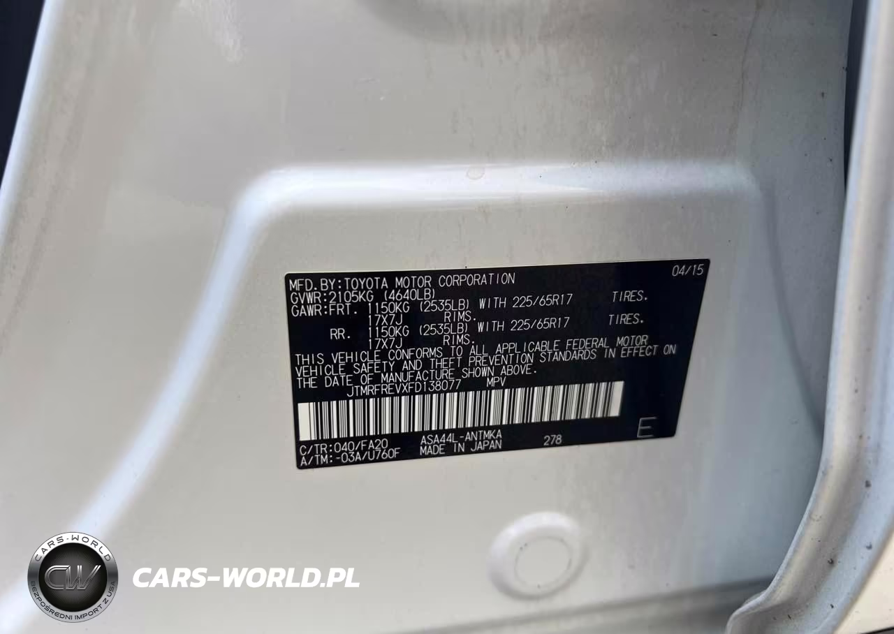 2015 Toyota Rav4 Xle VIN:JTMRFREVXFD138077 - 9