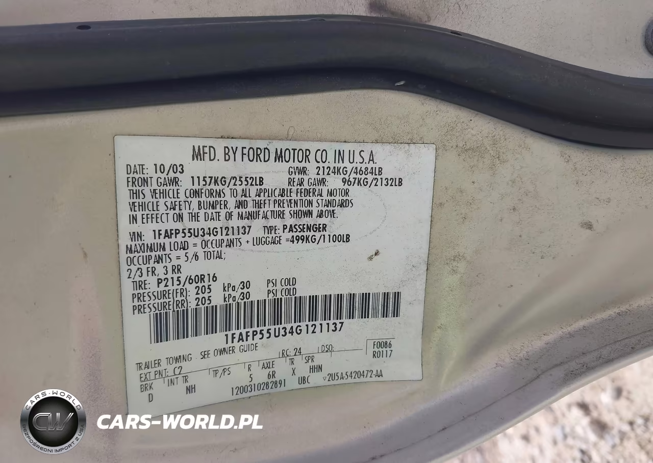 2004 Ford Taurus Ses VIN:1FAFP55U34G121137 - 9