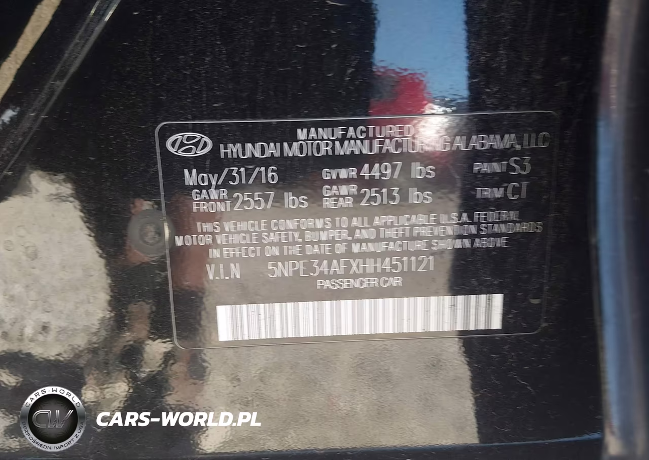 2017 Hyundai Sonata Sport VIN:5NPE34AFXHH451121 - 9