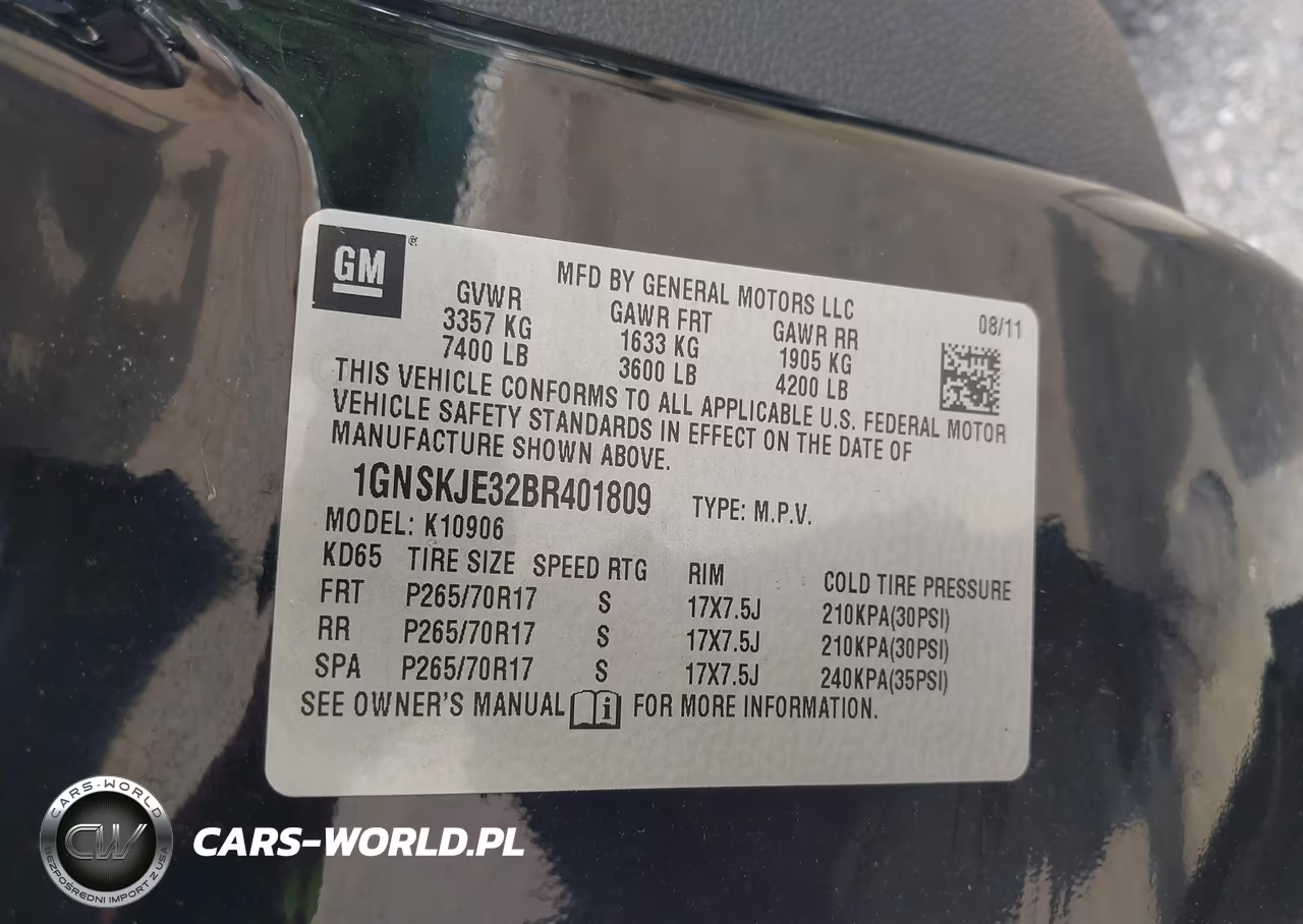 2011 Chevrolet Suburban 1500 Lt1 VIN:1GNSKJE32BR401809 - 9