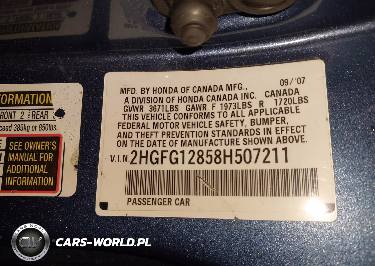 2008 Honda Civic Ex VIN:2HGFG12858H507211 - 9