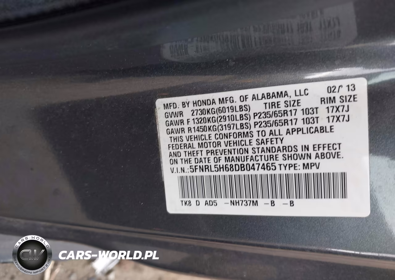 2013 Honda Odyssey Ex-L VIN:5FNRL5H68DB047465 - 9