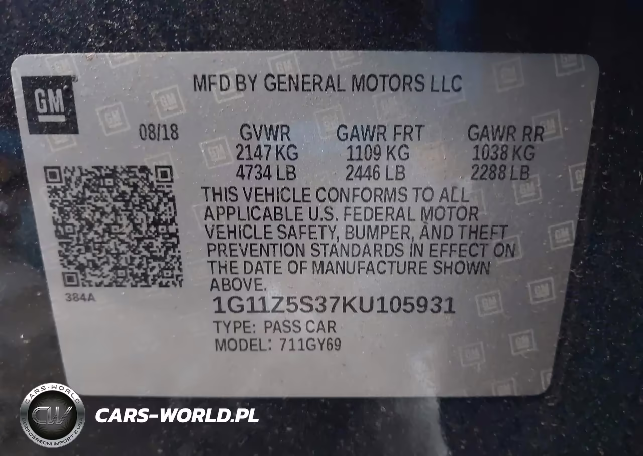 2019 Chevrolet Impala Lt VIN:1G11Z5S37KU105931 - 9