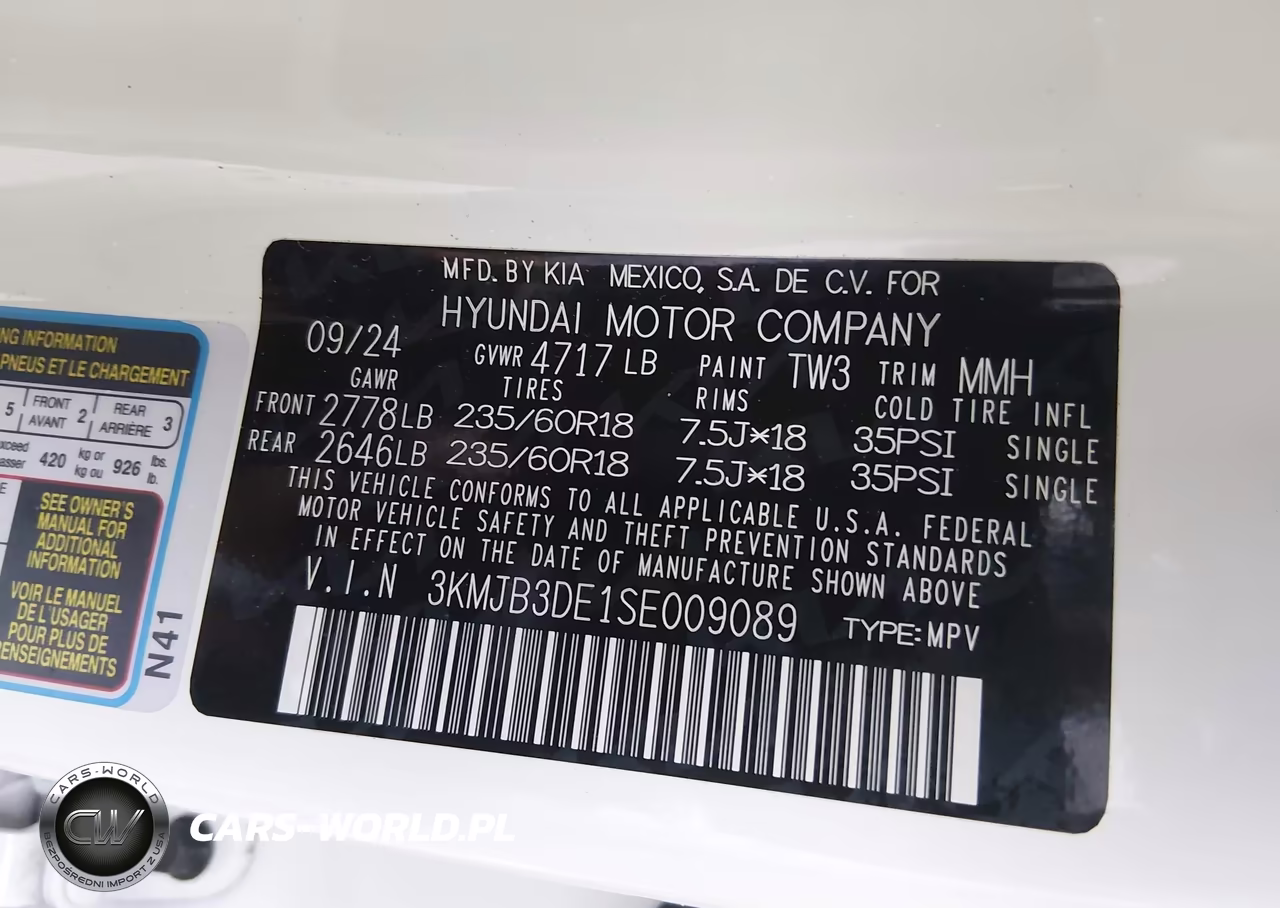 2025 Hyundai Tucson Sel VIN:3KMJB3DE1SE009089 - 9