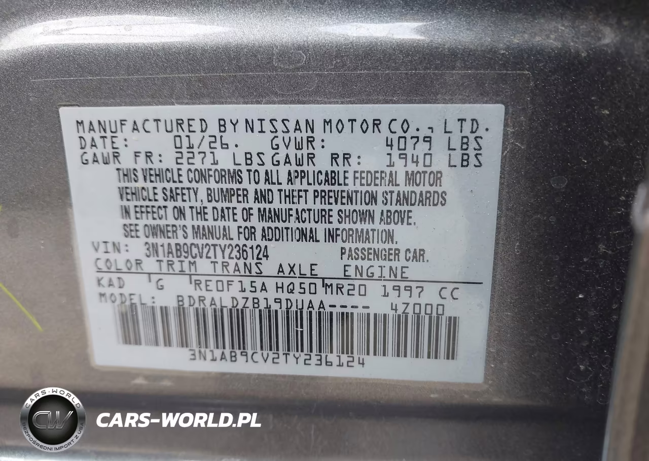 2026 Nissan Sentra Sv VIN:3N1AB9CV2TY236124 - 9