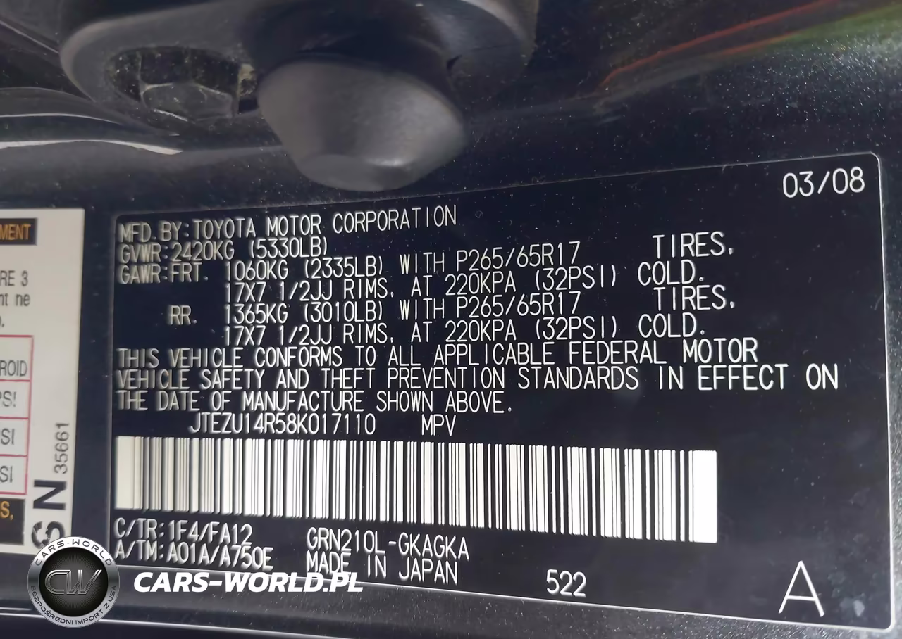 2008 Toyota 4Runner Sr5 V6 VIN:JTEZU14R58K017110 - 9