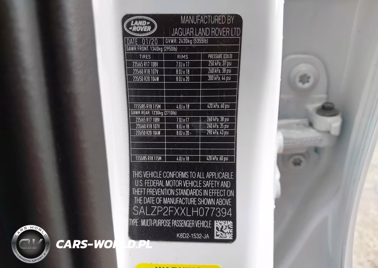 2020 Land Rover Range Rover Evoque Se VIN:SALZP2FXXLH077394 - 9
