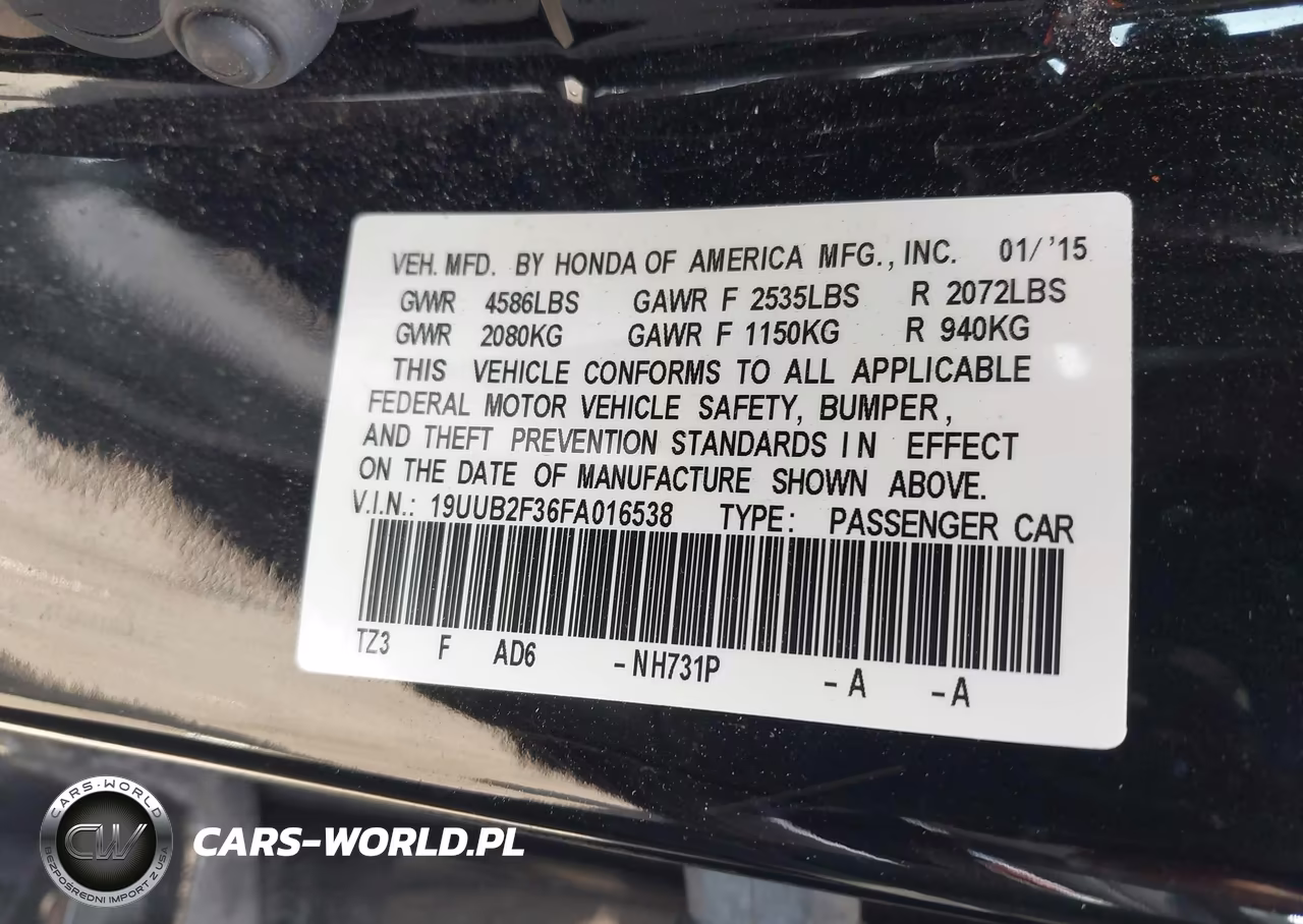 2015 Acura Tlx V6 VIN:19UUB2F36FA016538 - 9