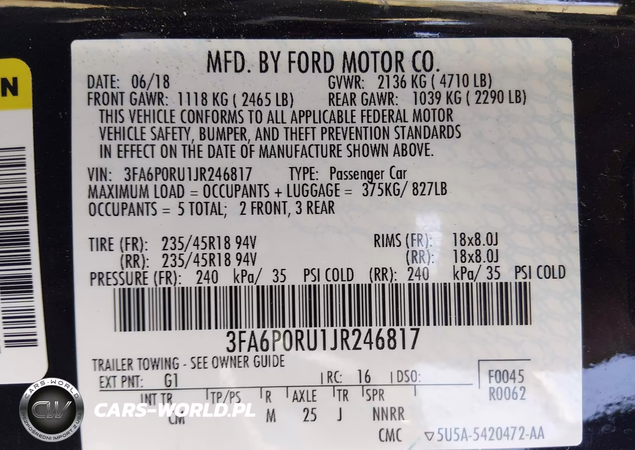2018 Ford Fusion Hybrid Platinum-Titanium VIN:3FA6P0RU1JR246817 - 9