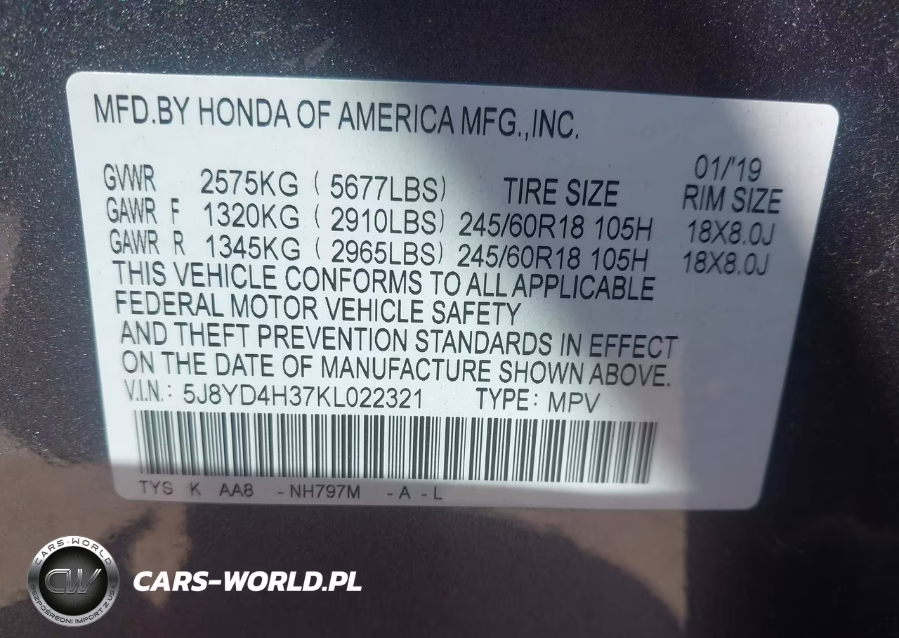 2019 Acura Mdx Standard VIN:5J8YD4H37KL022321 - 9