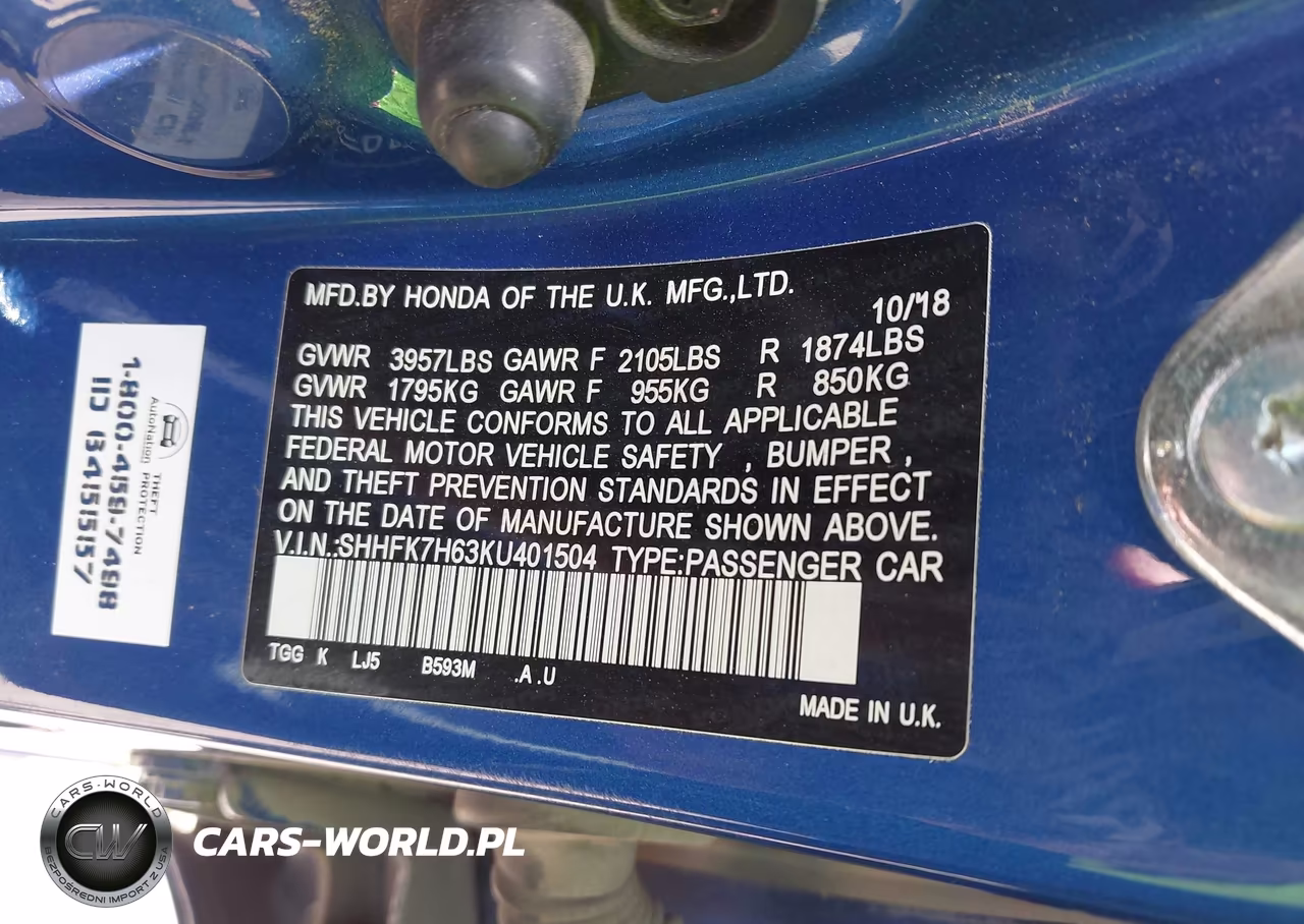 2019 Honda Civic Ex VIN:SHHFK7H63KU401504 - 9