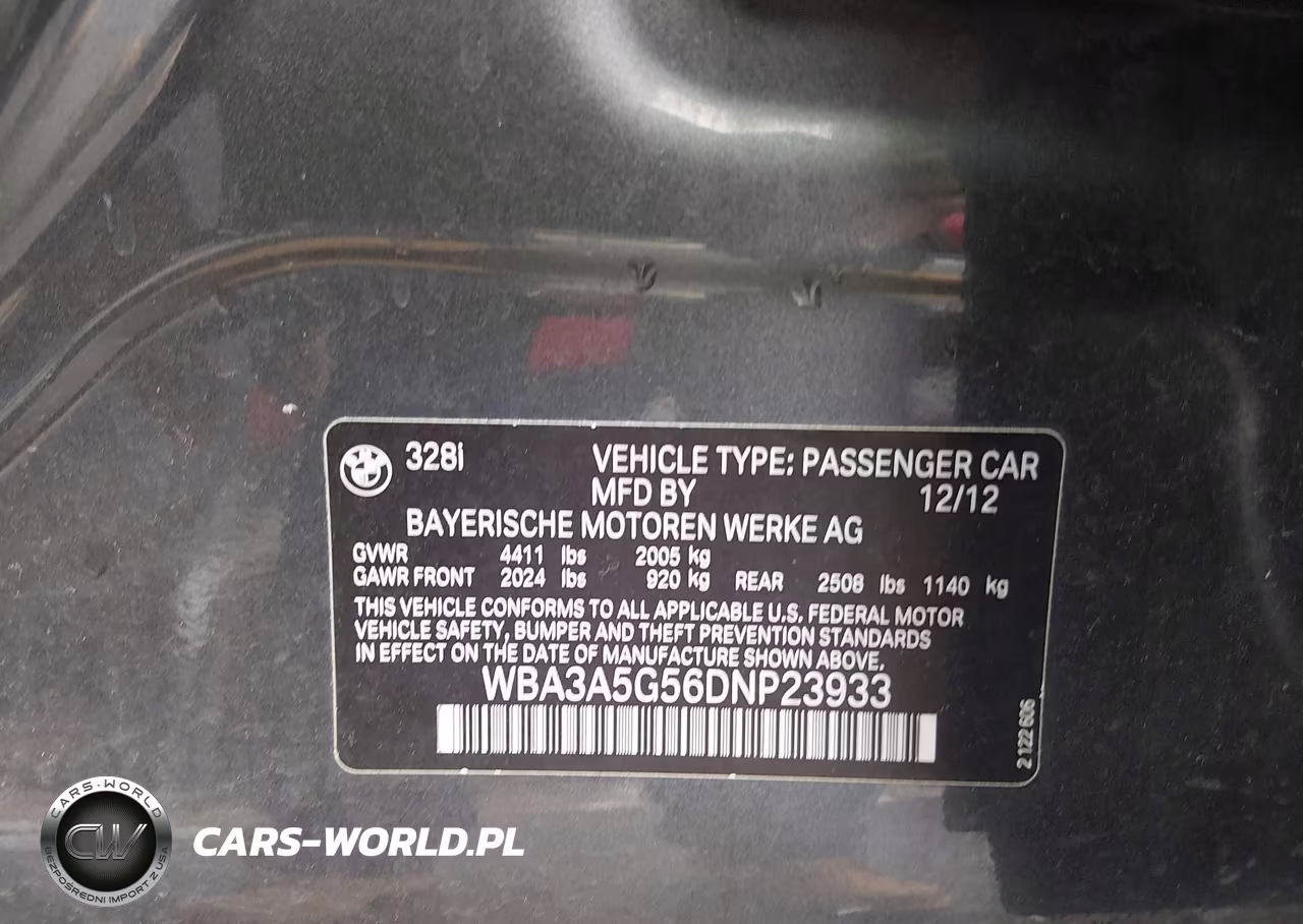 2013 BMW 328I VIN:WBA3A5G56DNP23933 - 9