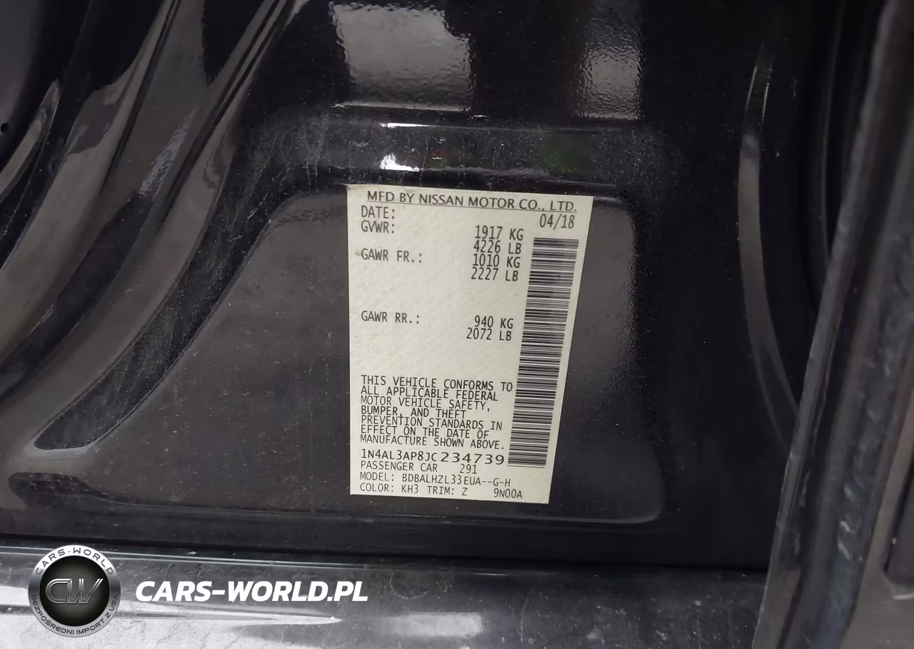 2018 Nissan Altima 2.5 Sr VIN:1N4AL3AP8JC234739 - 9