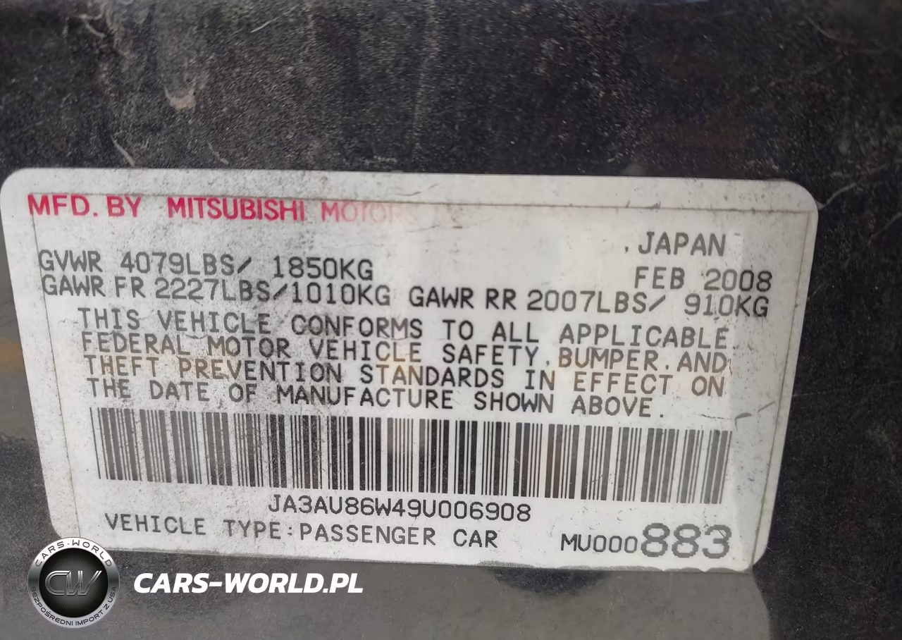 2009 Mitsubishi Lancer Gts VIN:JA3AU86W49U006908 - 9
