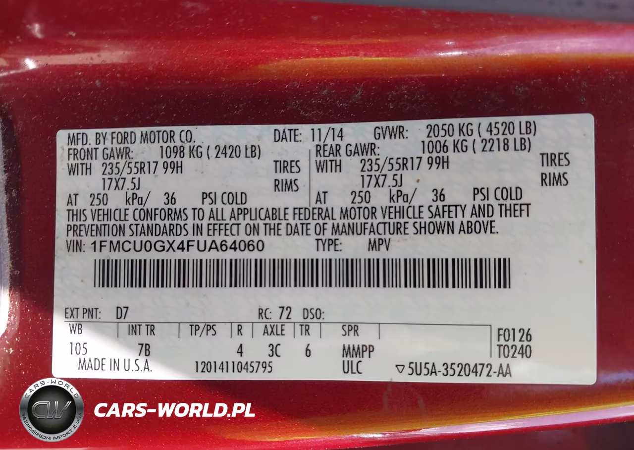 2015 Ford Escape Se VIN:1FMCU0GX4FUA64060 - 9