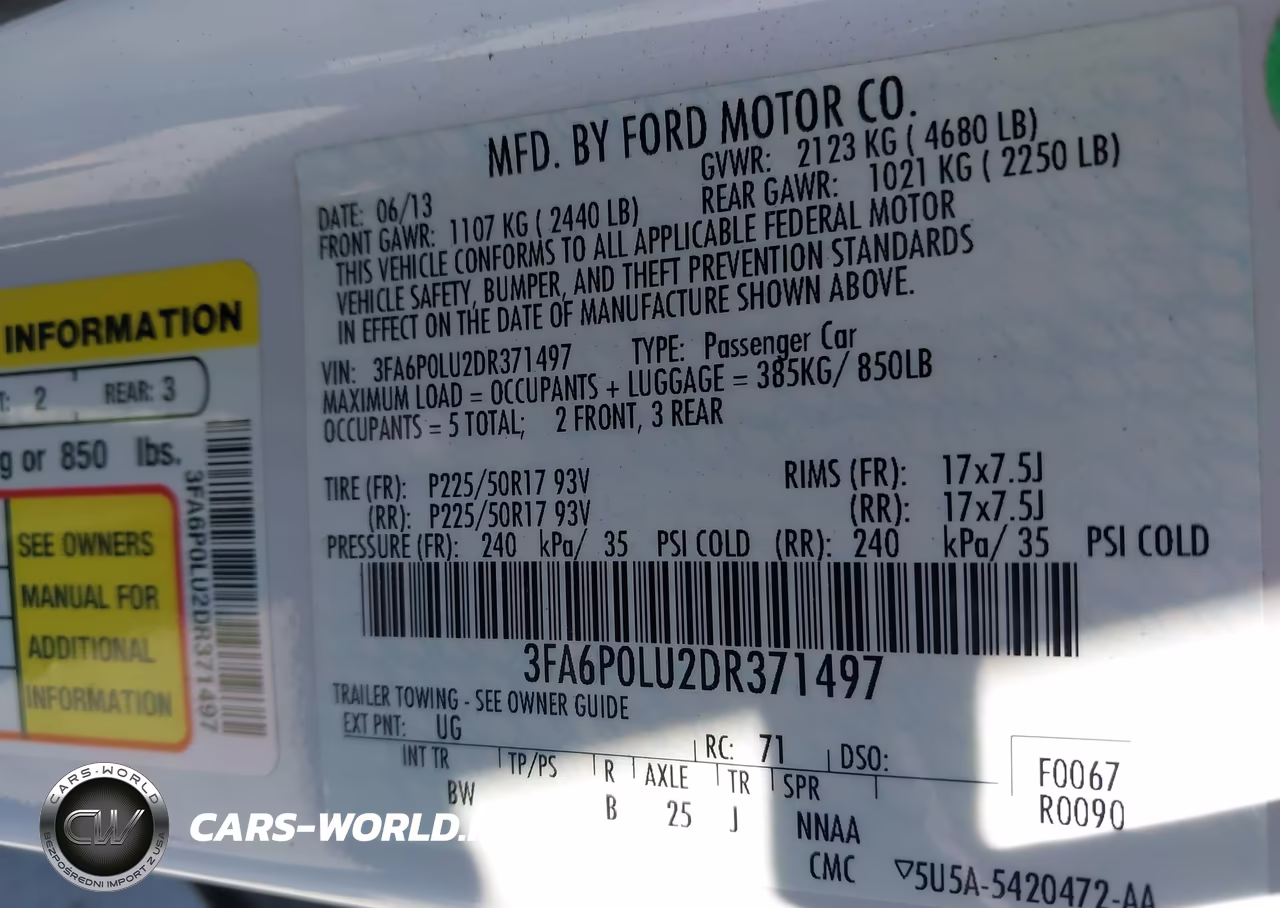 2013 Ford Fusion Hybrid Se VIN:3FA6P0LU2DR371497 - 9