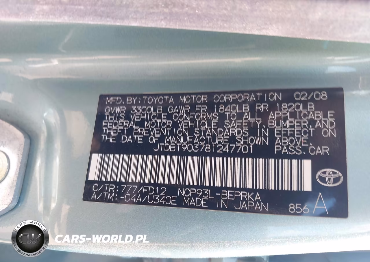2008 Toyota Yaris S VIN:JTDBT903781247701 - 9