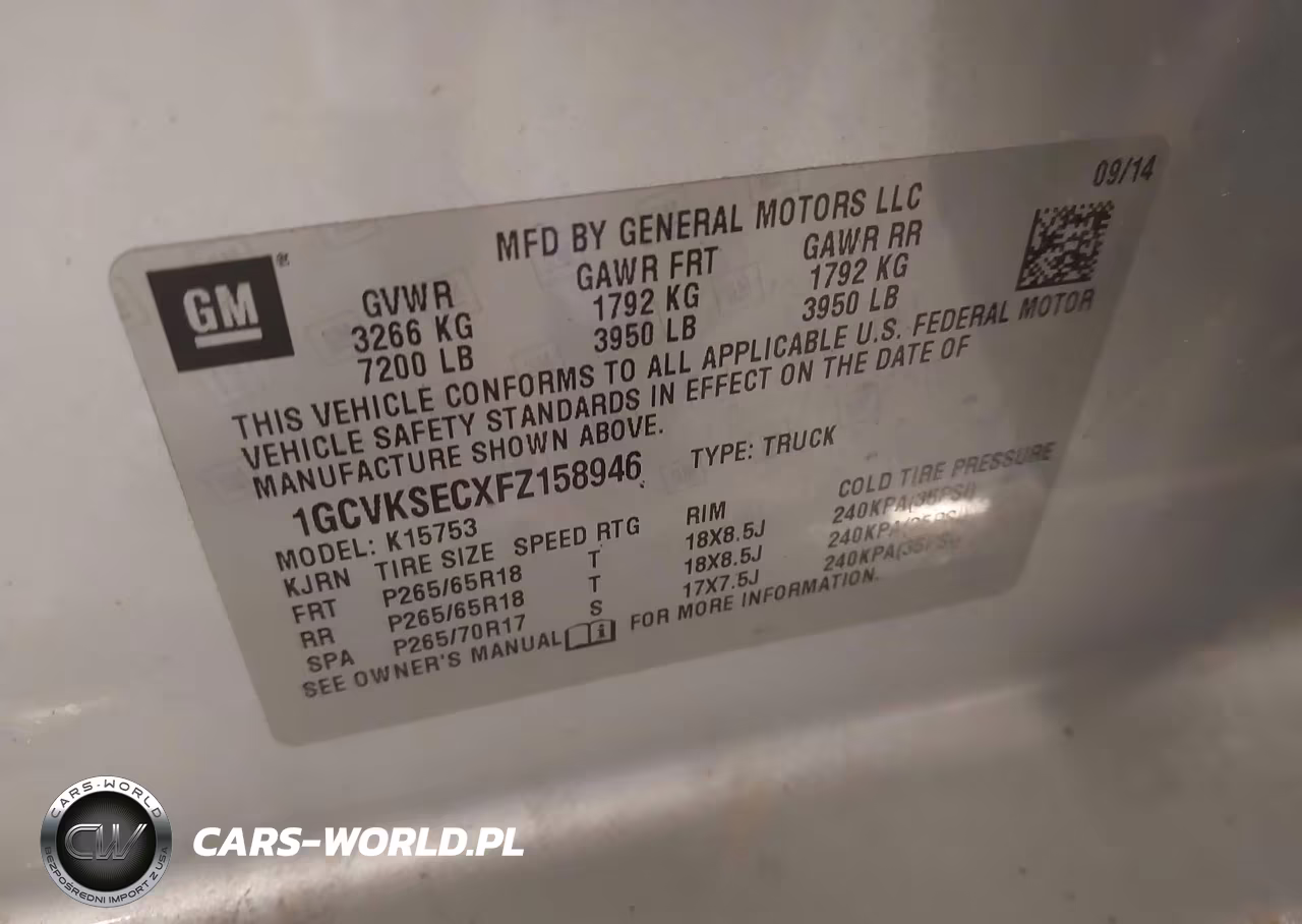 2015 Chevrolet Silverado 1500 Ltz VIN:1GCVKSECXFZ158946 - 9